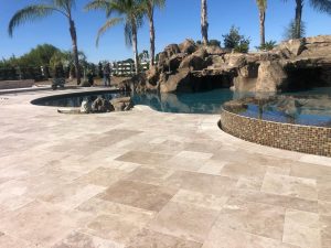 Classic Ivory Travertine Outdoor Installation